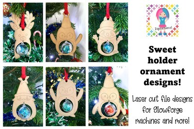 Christmas sweet / candy ornament designs for Glowforge laser cutting machines and more!