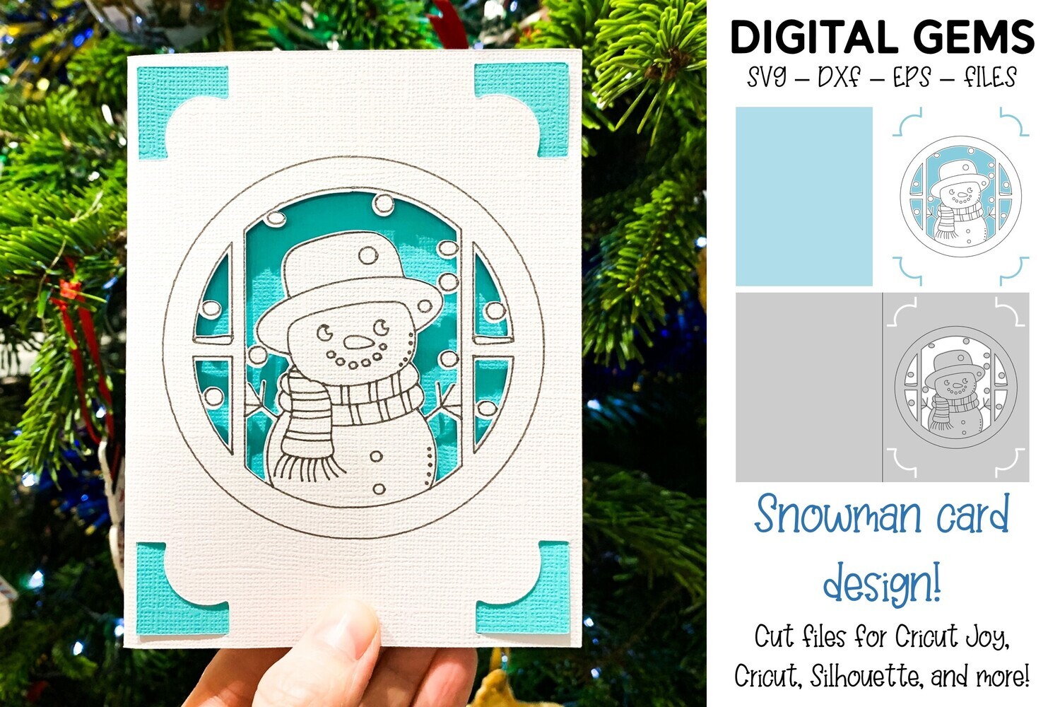 Snowman Christmas insert card design.