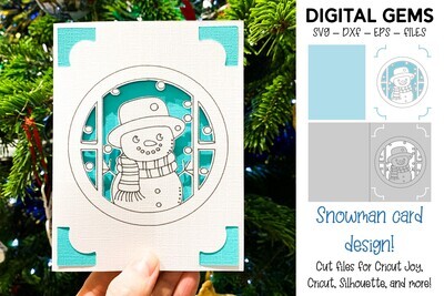 Snowman Christmas insert card design.