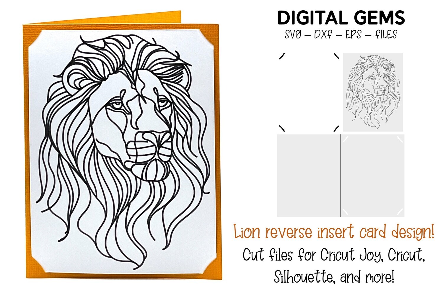 Lion reverse insert card design.