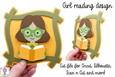 Girl reading a book design