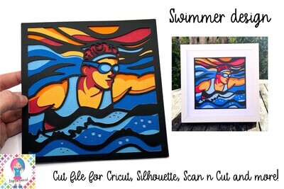 Swimmer 3D Shadow Box Design