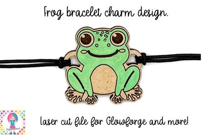Frog bracelet charm, laser cutting file for glowforge and more.