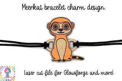 Meerkat bracelet charm, laser cutting file for glowforge and more.