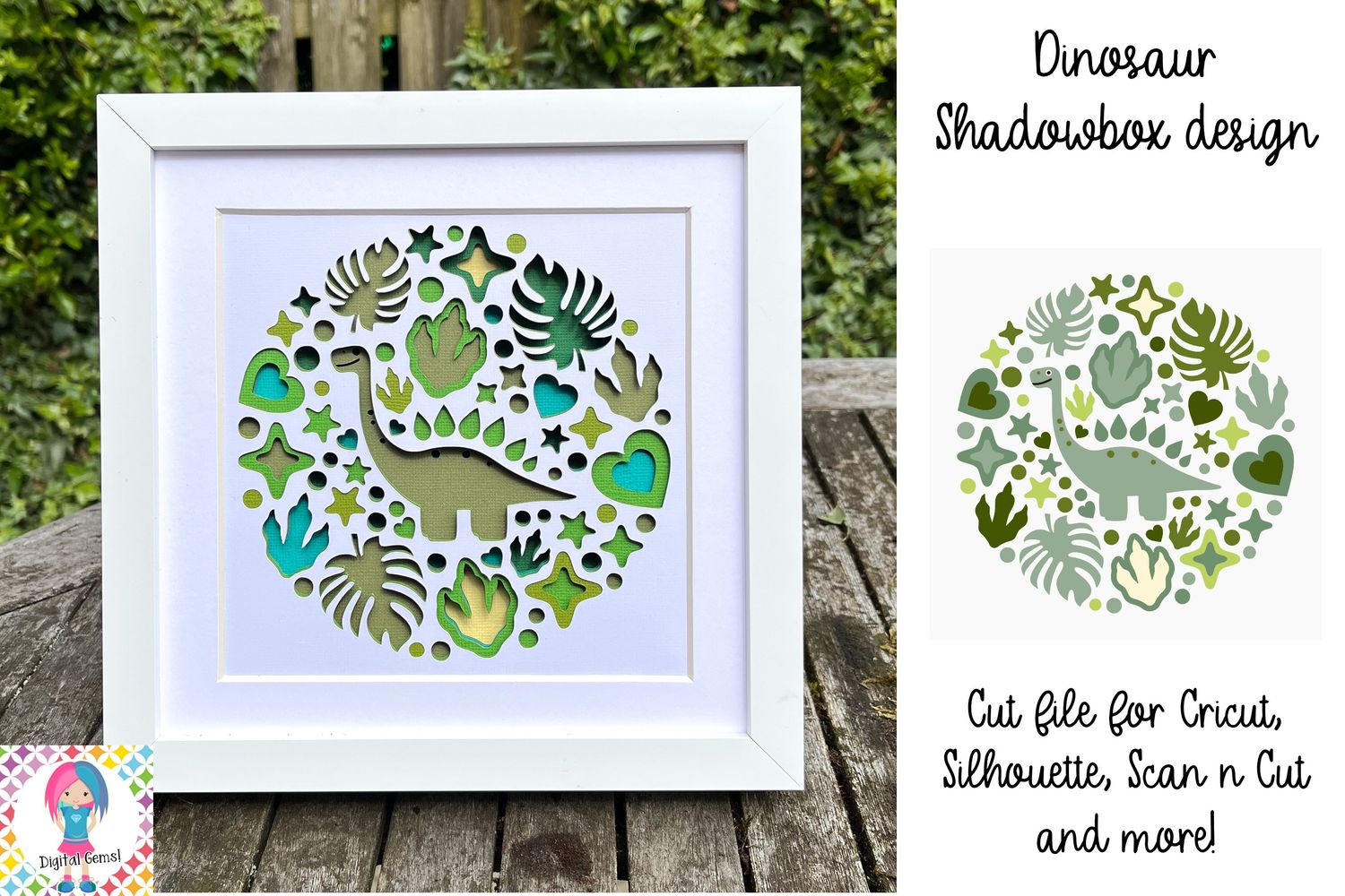Dinosaur 3D Shadow Box Design