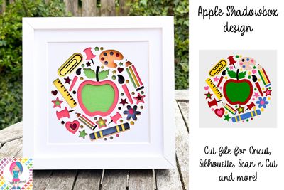 Apple, Teacher 3D Shadow Box Design