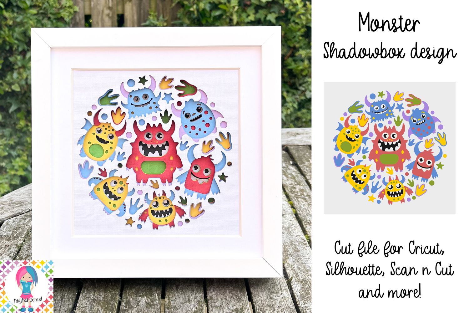Monster 3D Shadow Box Design