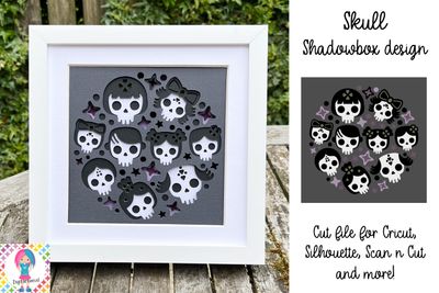 Skull 3D Shadow Box Design