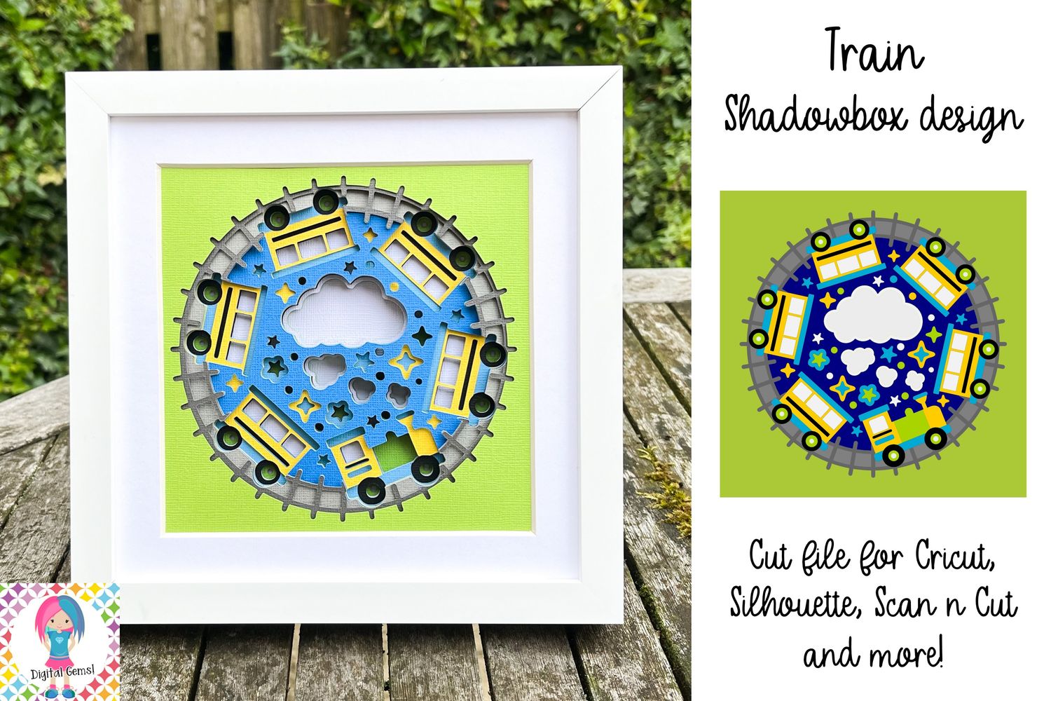 Train 3D Shadow Box Design