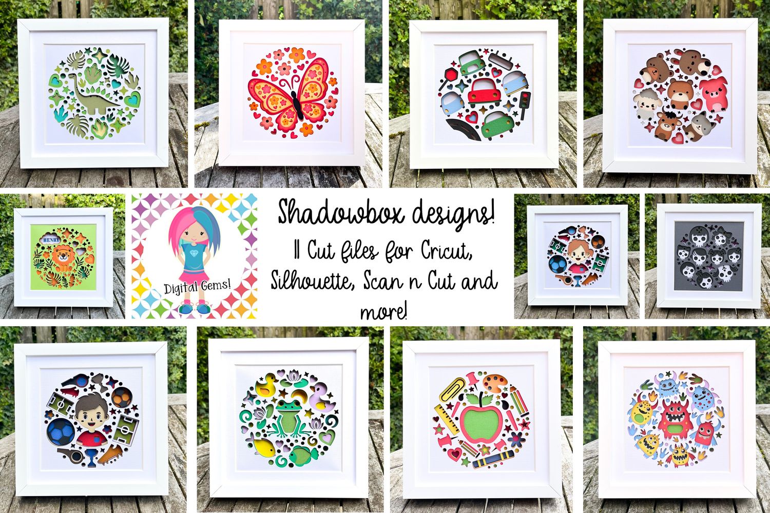 3D Shadow Box Design Bundle! 11 designs included!