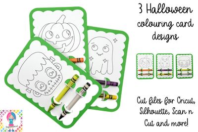 Halloween colouring card designs