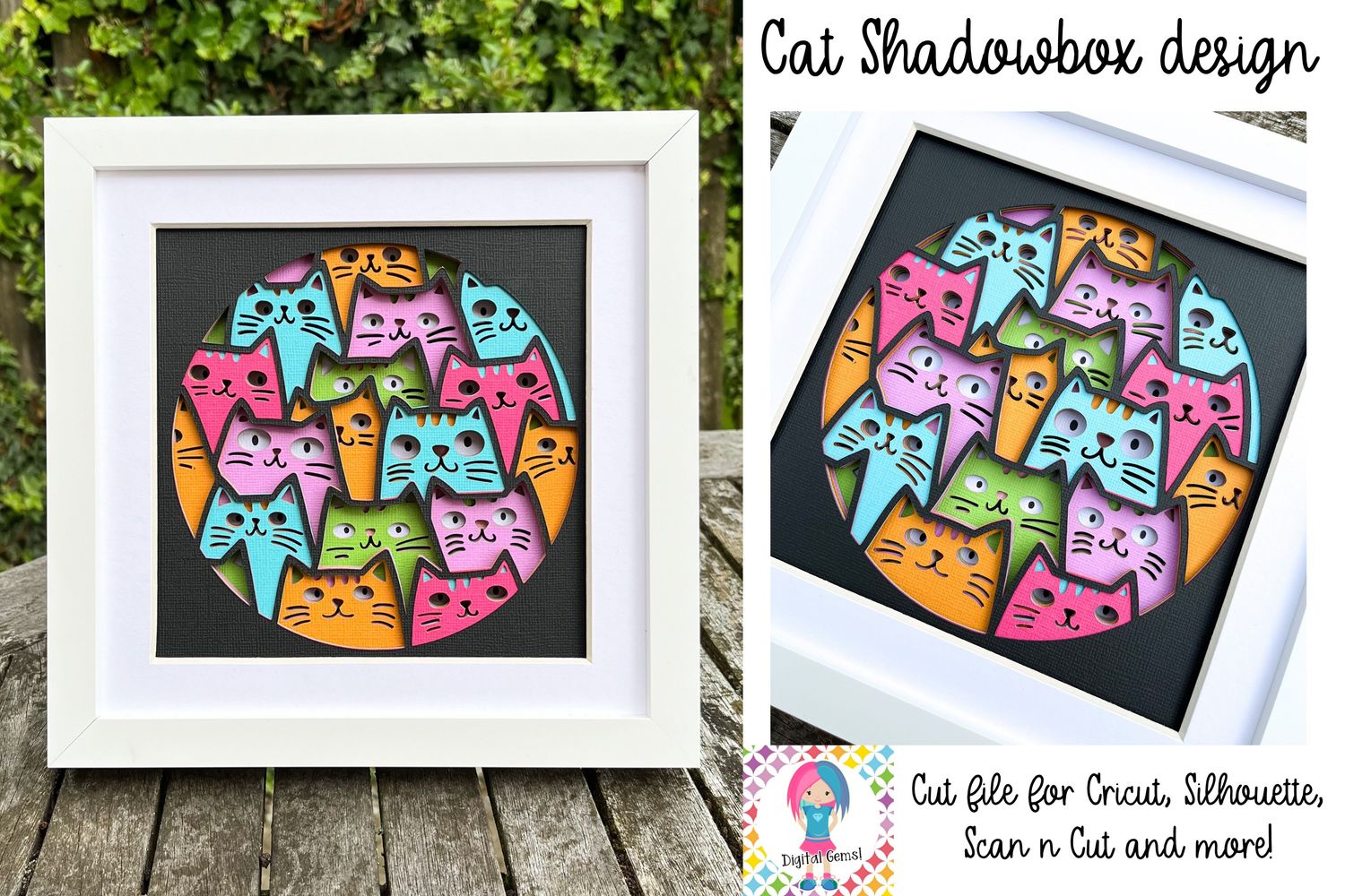 Cat 3D Shadow Box Design
