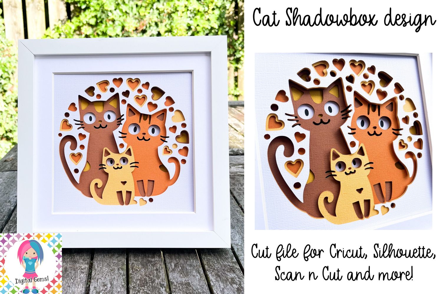 Cat 3D Shadow Box Design