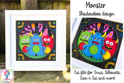 Monsters, Halloween 3D Shadow Box Design