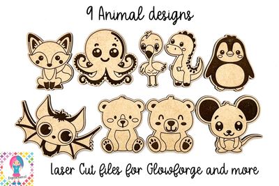 Animal Laser Designs - Perfect for Pin Badges or Magnets!