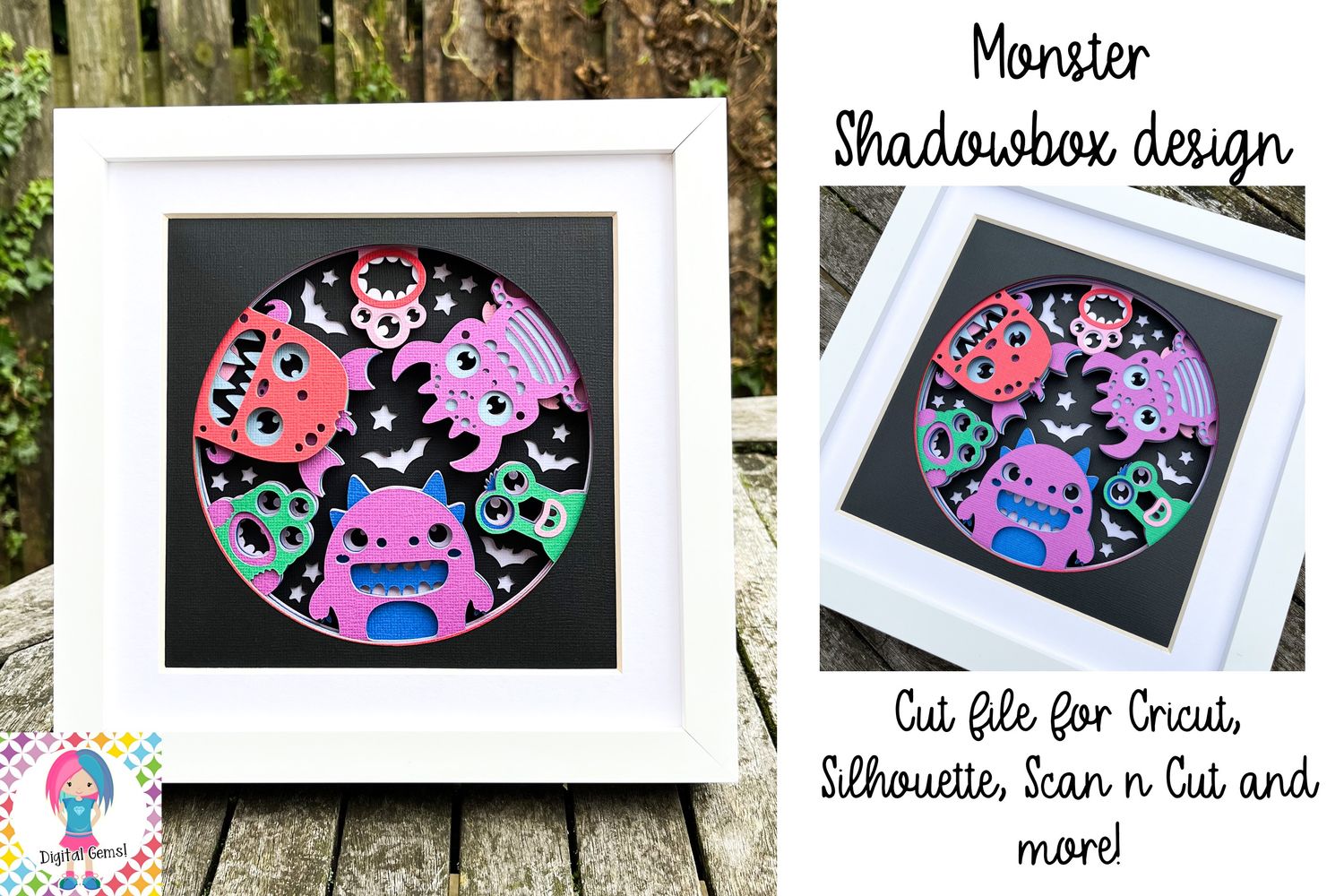 Monster, Halloween 3D Shadow Box Design