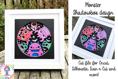 Monster, Halloween 3D Shadow Box Design