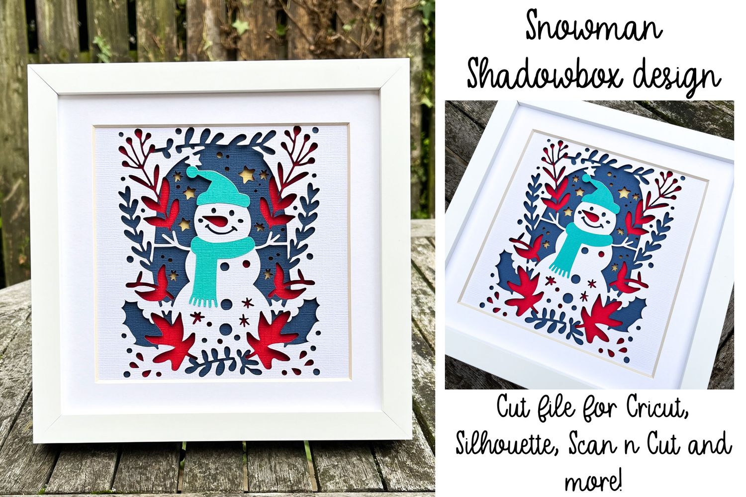 Snowman 3D Shadow Box Design