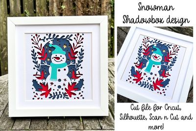 Snowman 3D Shadow Box Design
