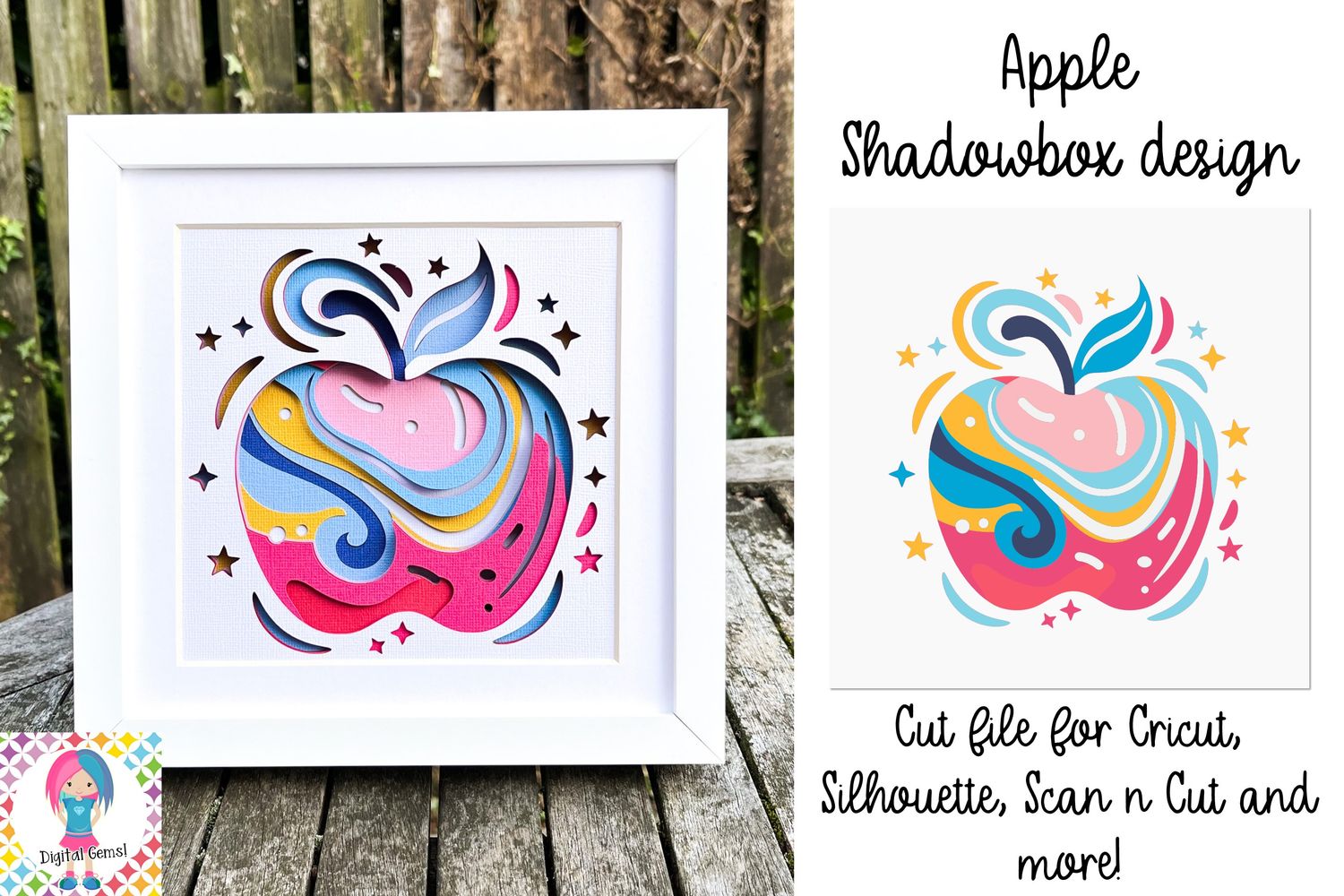 Apple 3D Shadow Box Design