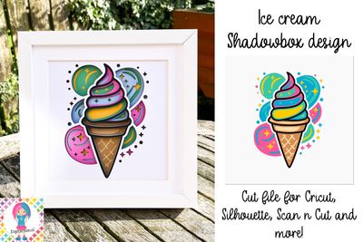 Ice cream 3D Shadow Box Design