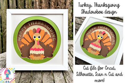 Turkey, Thanksgiving 3D Shadow Box Design