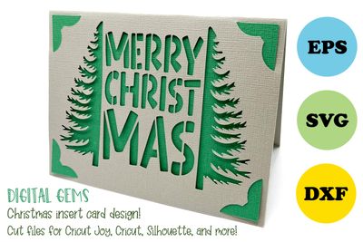 Merry Christmas&quot; Tree Insert Card SVG Design | Festive Holiday Cut File