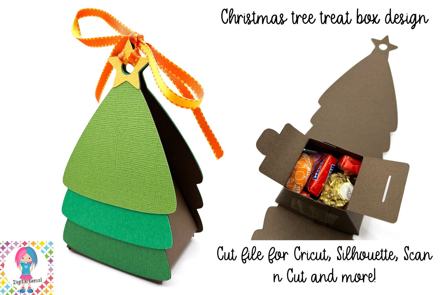 Christmas tree treat box design