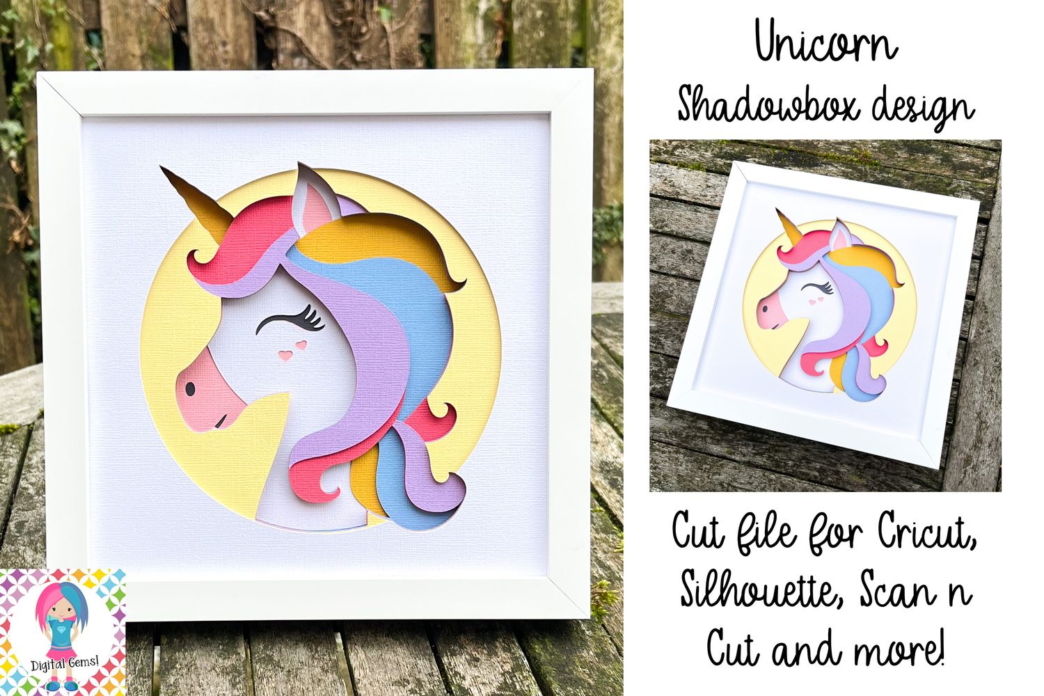 Unicorn 3D Shadow Box Design