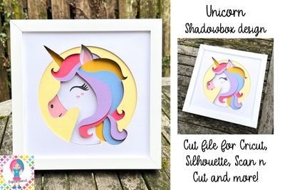 Unicorn 3D Shadow Box Design