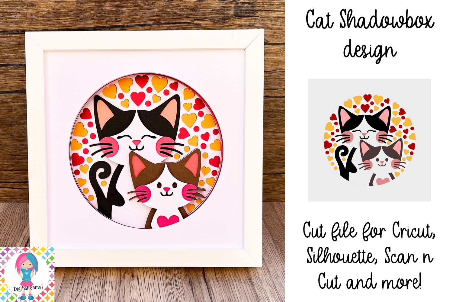 Cat 3D Shadow Box Design