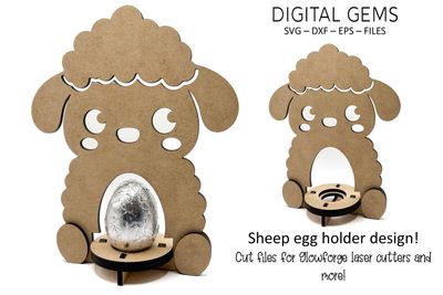 Sheep Egg Holder Laser Cut SVG | Easter Egg Holder Design | Glowforge Compatible Digital Download