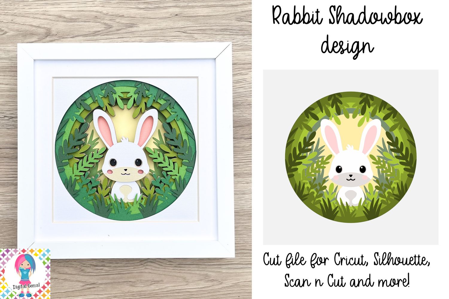 Rabbit 3D Shadow Box Design