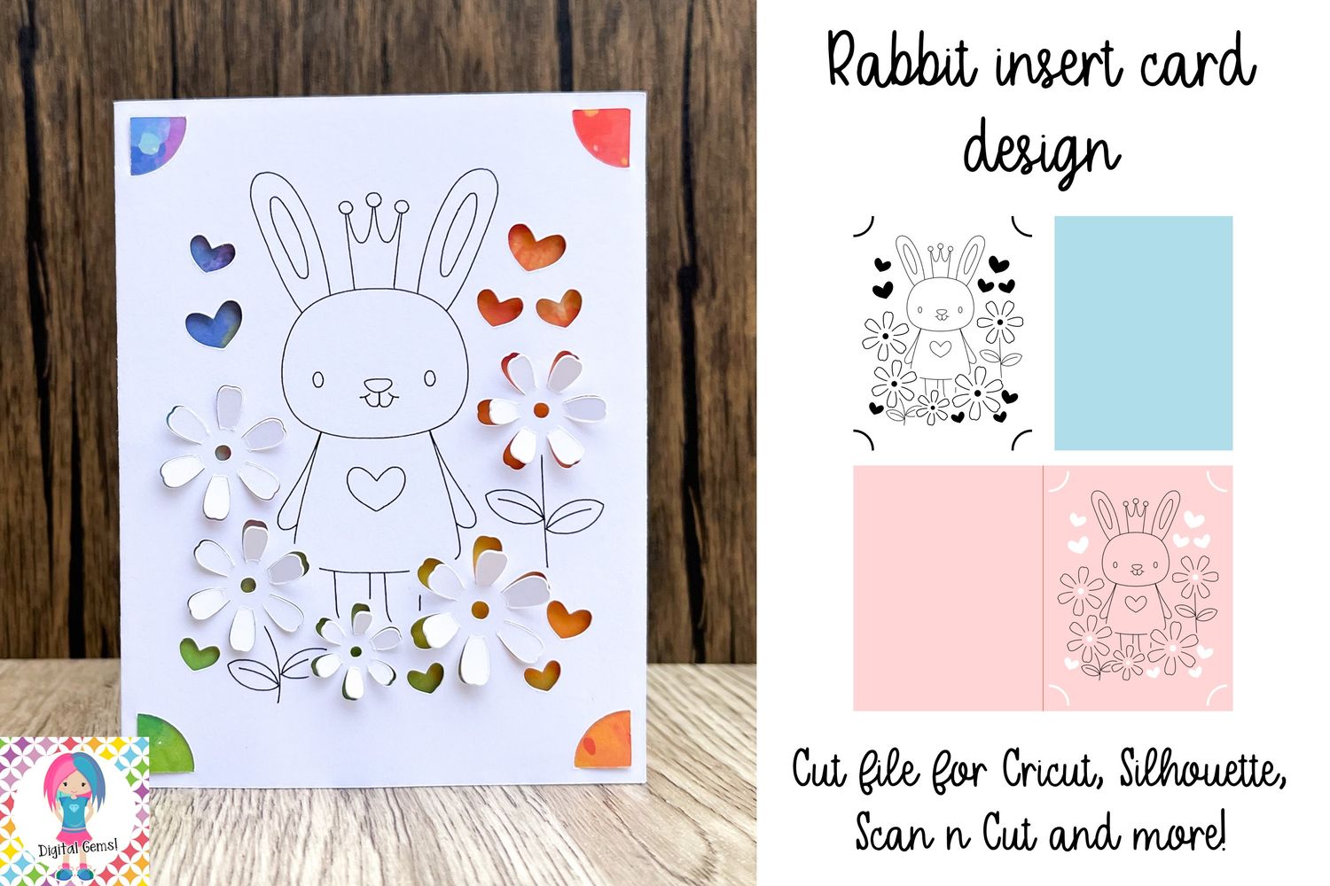 Rabbit insert card design.