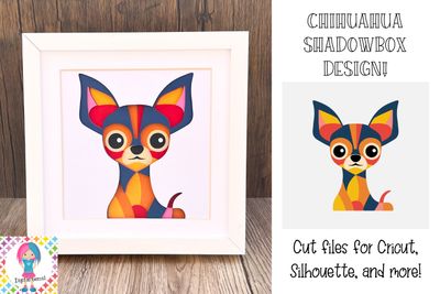 Dog, Chihuahua shadowbox 3D Design