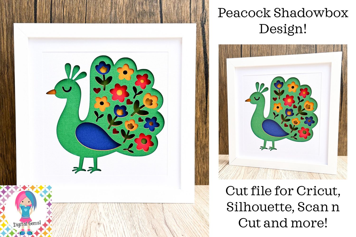 Peacock shadowbox 3D Design