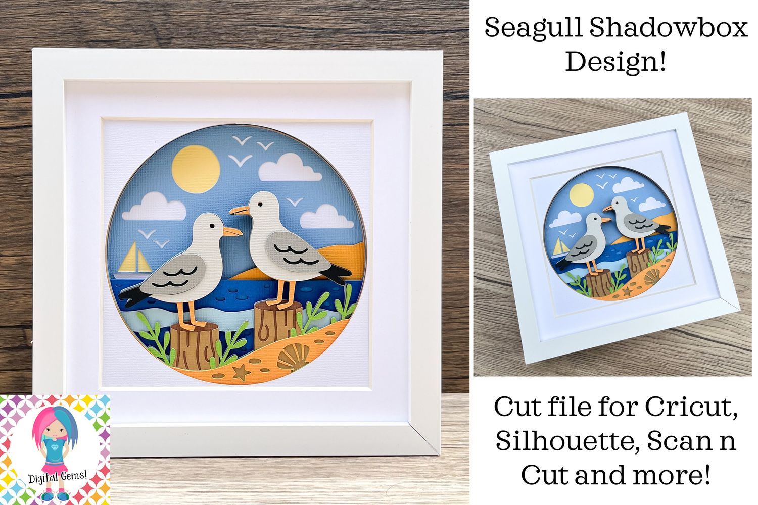 Seagull shadowbox 3D Design