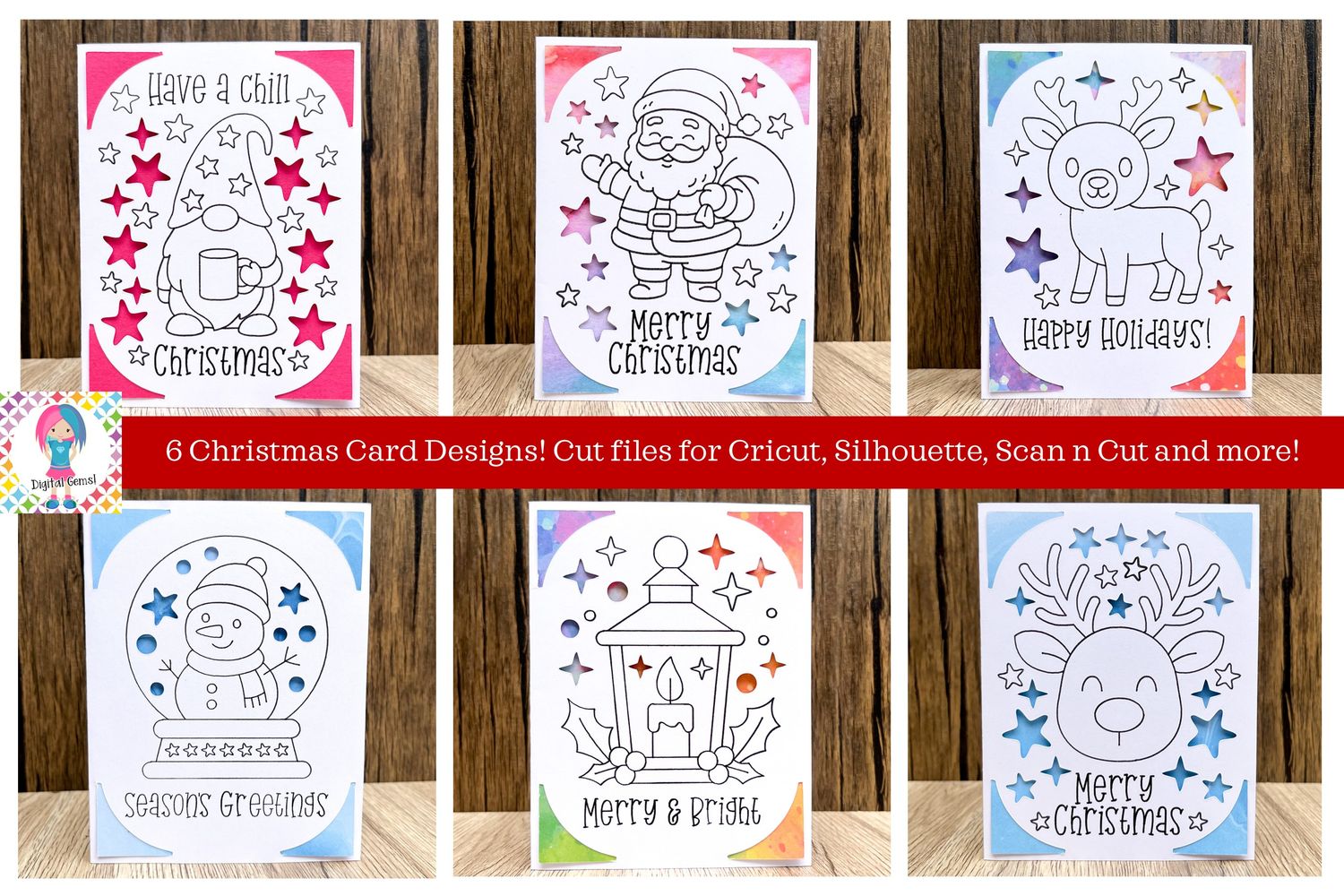 6 Christmas Insert Card Designs