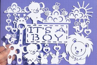It&#39;s a Boy, Animal paper cut design