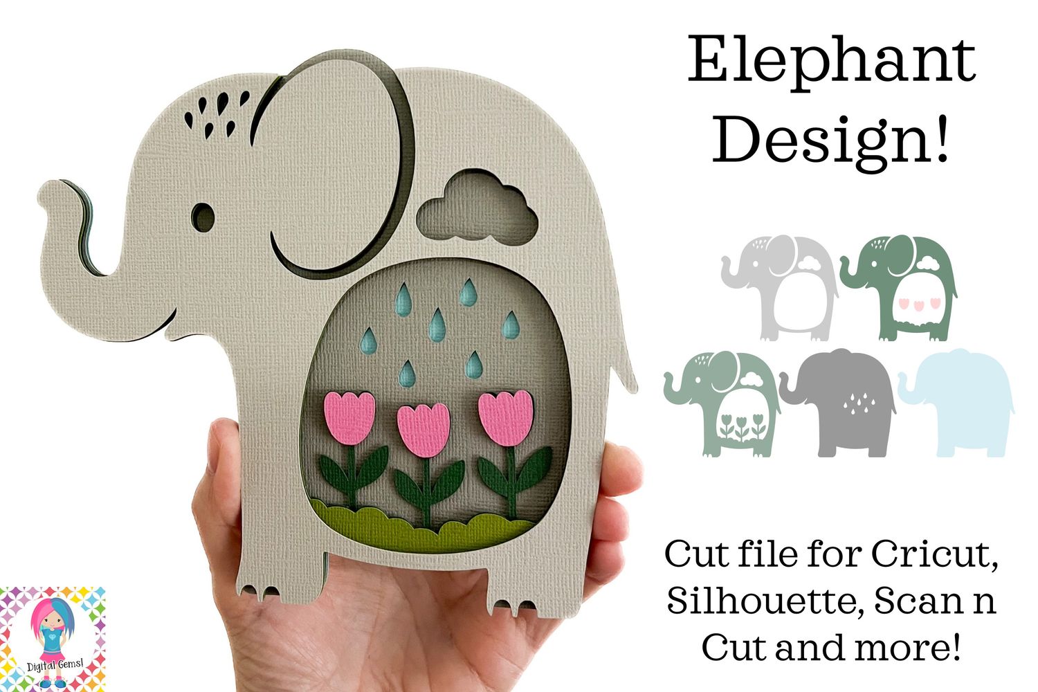 Elephant, Layered 3D Design