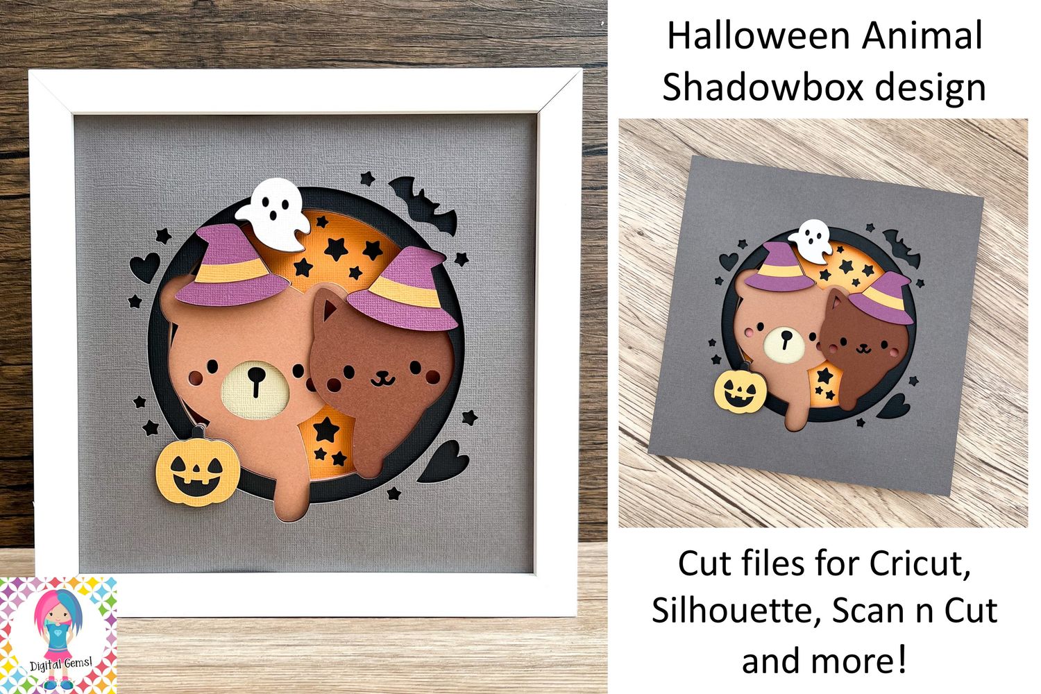 Halloween Animal Shadowbox 3D Design