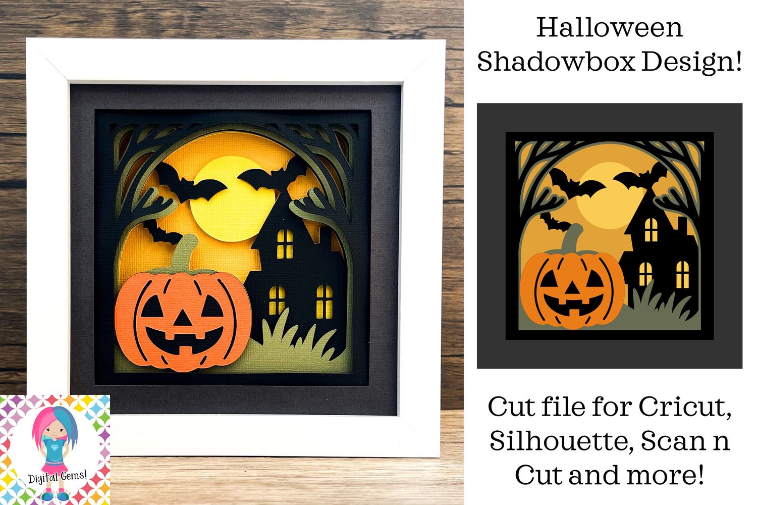 Halloween Pumpkin Shadowbox 3D Design