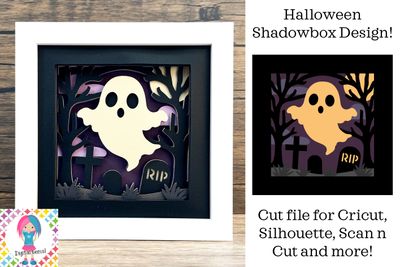 Halloween Ghost Shadowbox 3D Design