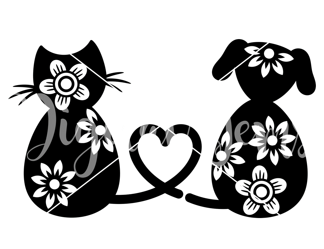 Download Cat And Dog Svg Dxf Eps Png Files PSD Mockup Templates