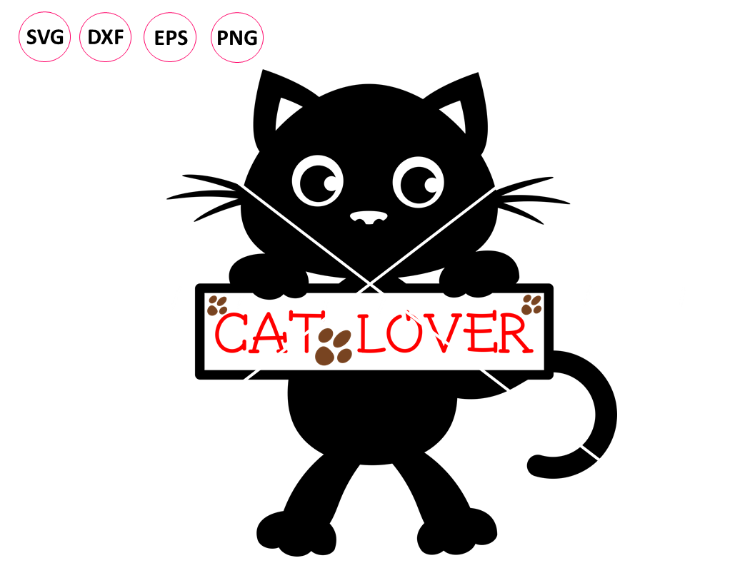 Download Cat Lover Svg Dxf Eps Png Files PSD Mockup Templates