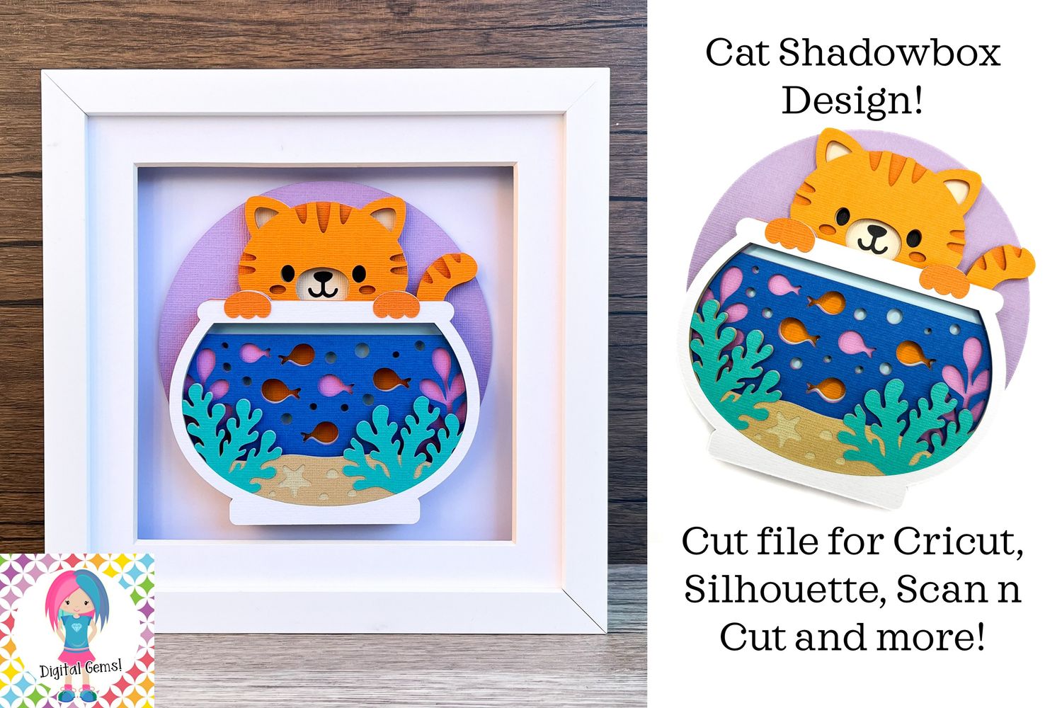 Cat 3D Shadow Box Design