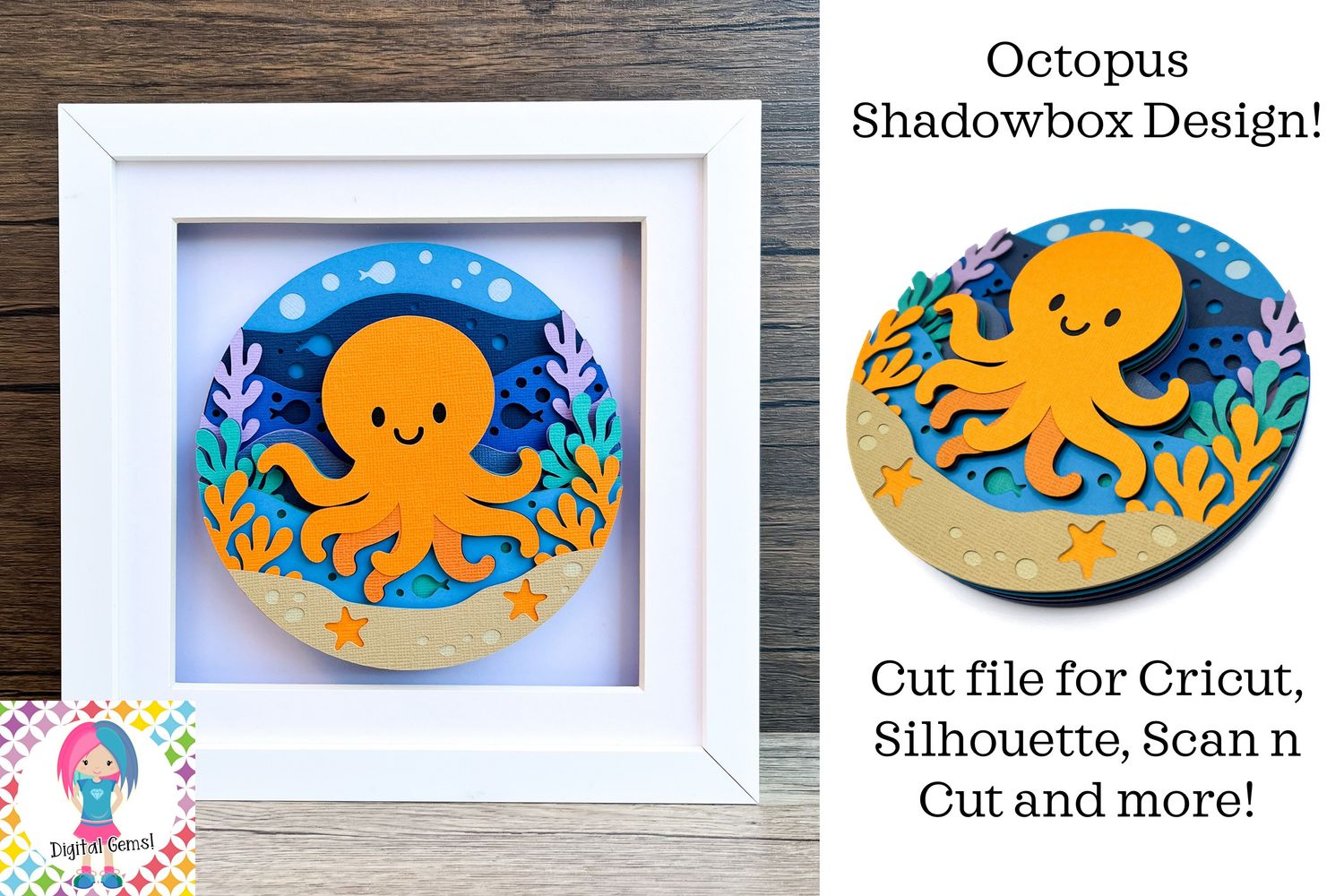 Octopus 3D Shadow Box Design