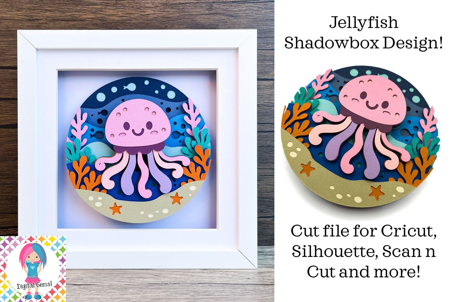 Jellyfish 3D Shadow Box Design