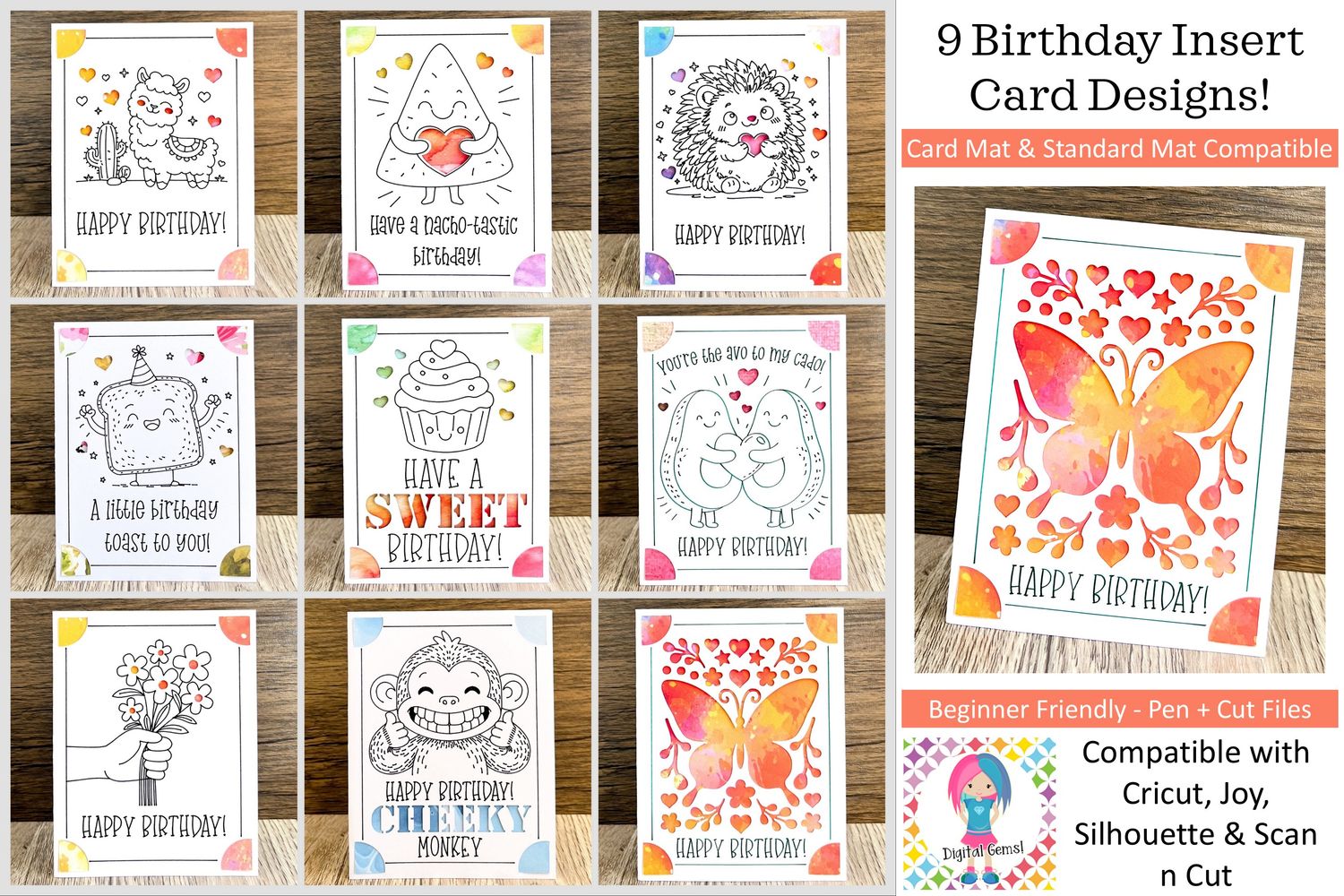 9 Birthday Insert Card Designs