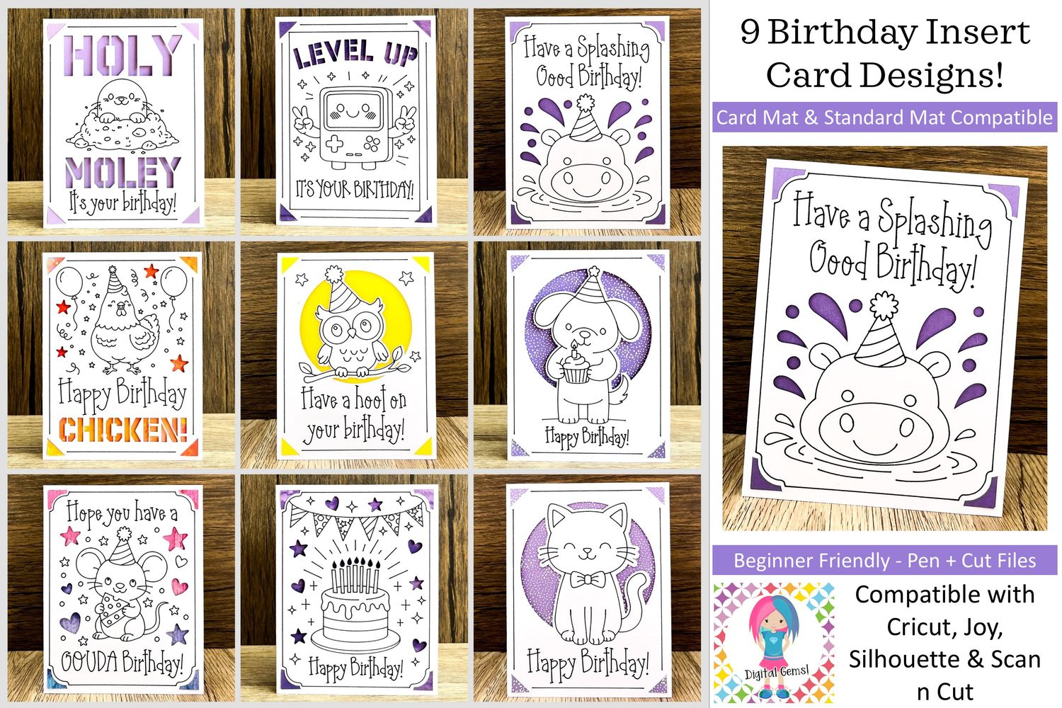 9 Birthday Insert Card Designs
